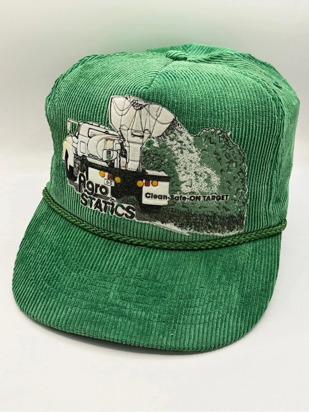 Vintage Corduroy Agro Statics Farming Foam Trucker Cap